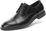 men Classic Dress Oxfords, Wingtip  Modern Formal Lace Up Shoes, Round Toe