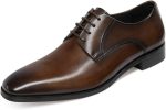 men Handmade Leather Modern Classic Lace up Leather Lined Perforated Dress Oxfords Shoes