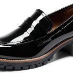 Women's Platform Chunky Heeled Loafers, Women Business Casual Shoes