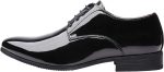 Men's Faux Patent Leather Tuxedo Dress Shoes Classic Lace-up Formal Oxford - Image 2