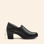 Women's Low Chunky Block Heels Pumps Comfortable Slip-on Heeled Loafers Dress Work Shoes for Office Business - Image 2