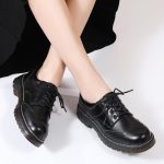 Women's Vintage Oxford Shoe,Perforated Lace-up Round Toe Leather Low Heel Brogues Shoe for Girls Ladies Women - Image 2