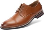 men Classic Dress Oxfords, Wingtip  Modern Formal Lace Up Shoes, Round Toe - Image 2