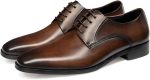 men Handmade Leather Modern Classic Lace up Leather Lined Perforated Dress Oxfords Shoes - Image 2
