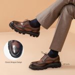 men Dress Shoes Business Casual Oxford Shoes Genuine Leather Brogue Wingtip Oxfords Classic Comfortable Lace-up Derby Shoes - Image 2