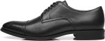 Mens Leather Updated Classic Cap Toe Oxfords Lace Dress Shoes - Image 2