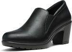 Women's Low Chunky Block Heels Pumps Comfortable Slip-on Heeled Loafers Dress Work Shoes for Office Business