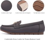 Genuine Leather Loafers for Women Driving Moccasins Business Casual Work Shoes Comfortable & Lightweight Women Dress Flats Slip On Shoes - Image 2