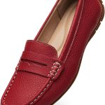 Women's Comfortable & Lightweight Leather Penny Loafers Slip-Ons Cute Business Casual Dress Shoes Work Office Flats Everyday Walking Shoes Driving Mocs for Women