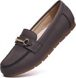 Genuine Leather Loafers for Women Driving Moccasins Business Casual Work Shoes Comfortable & Lightweight Women Dress Flats Slip On Shoes